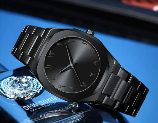 🖤 Black Arabic Aura Watch – Timeless Arabic Elegance